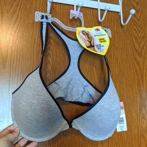 Gray Racer Push-up Bra